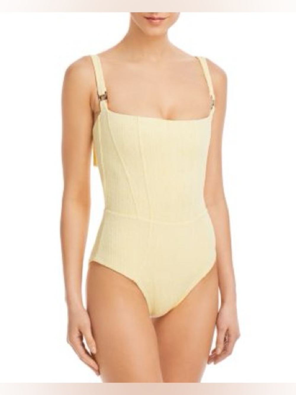 Revel Rey Butter Yellow‎ Hunter One Piece Buckle Detail Swimsuit Large